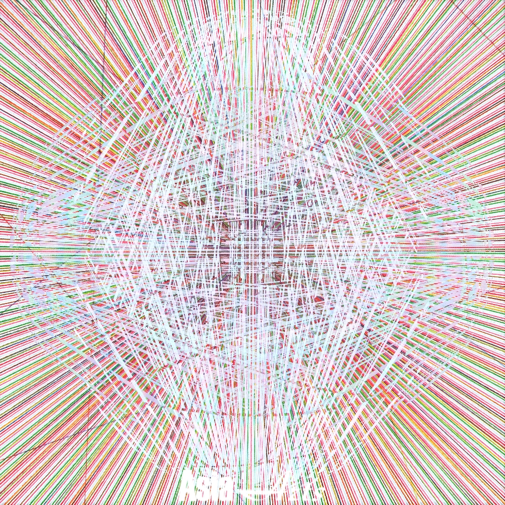 지근욱, '결합하는 구 0032 Cohesive Sphere 0032', 2019, 캔버스에 색연필, 아크릴릭 Colored pencil, Acrylic on canvas, 41x41cm / 사진=학고재