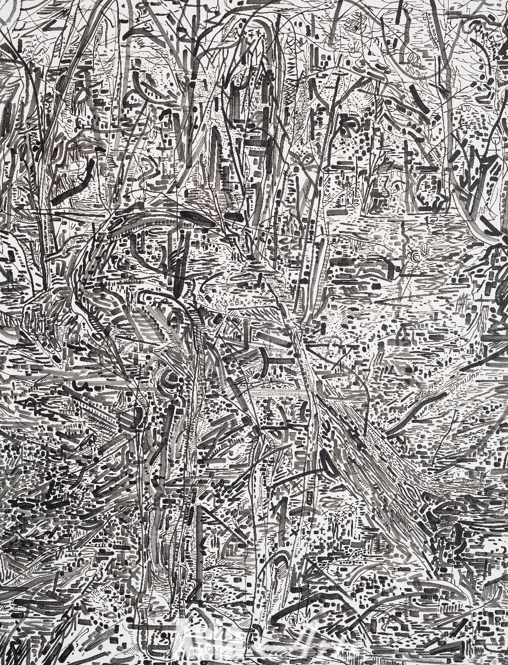 박광수, '검은 숲 속 Dark Forest', 2018, 캔버스에 아크릴릭 Acrylic on canvas, 53x40.9cm / 사진=Courtesy of the artist & Hakgojae Gallery