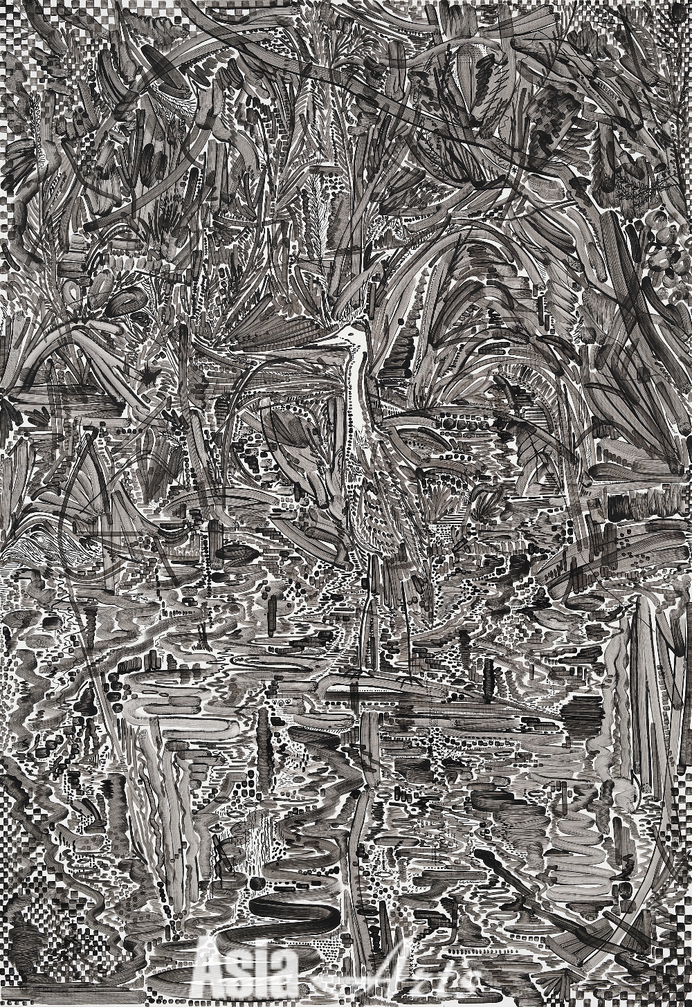 박광수, '두루미의 숲 The Red-crowned Crane_s Forest', 2019, 캔버스에 아크릴릭 Acrylic on canvas, 116.8x80.3cm / 사진=Courtesy of the artist & Hakgojae Gallery