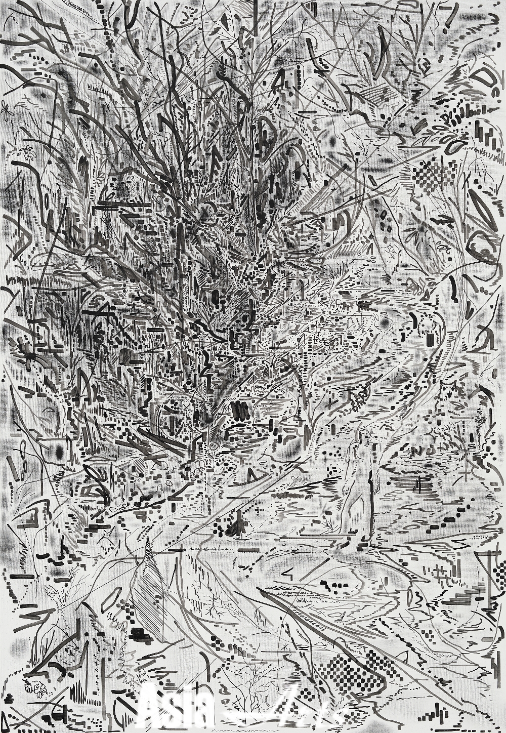 박광수, '깊이 - 골짜기 Depth - Valley', 2019, 캔버스에 아크릴릭 Acrylic on canvas, 116.8x80.3cm  / 사진=Courtesy of the artist & Hakgojae Gallery