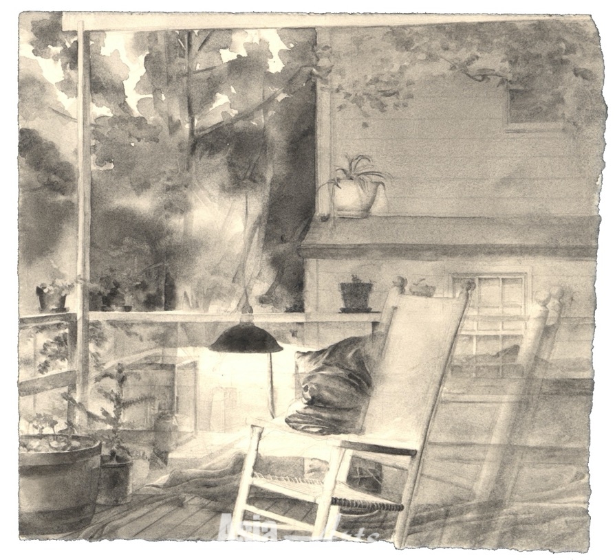 Charles Ritchie, Reflection with Rocking Chair and Pillows, 1985, watercolor and graphite on Fabriano paper, 13.3 x 14.6 cm (5 1/4 x 5 3/4 in)  / 그림=© Charles Ritchie, 제이슨함 갤러리 