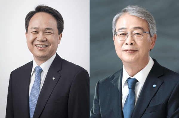진옥동 신한금융그룹 회장(왼쪽)과 임종룡 우리금융그룹 회장. [사진=각 사]
